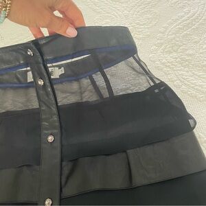 Koche Women's Black multi-layered button-front long skirt size M.